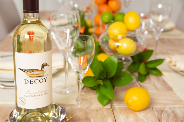 Spring Citrus Tablescape with Decoy Wine