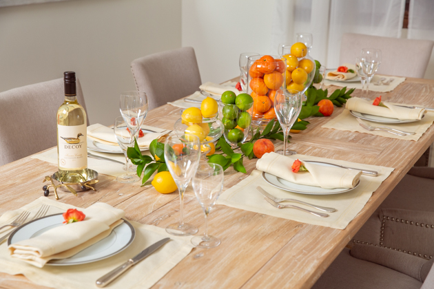 Spring Citrus Tablescape, Apothecary Jars, Home Decor,