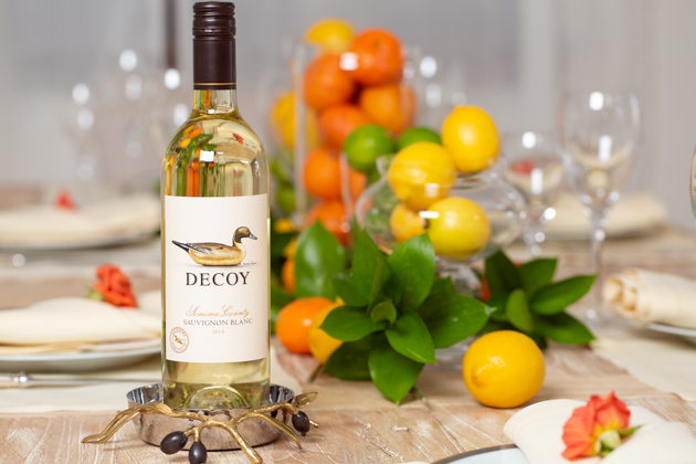 Spring Citrus Tablescape with Decoy Wine