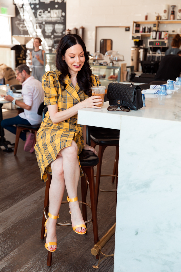 Tartan yellow cheap dress