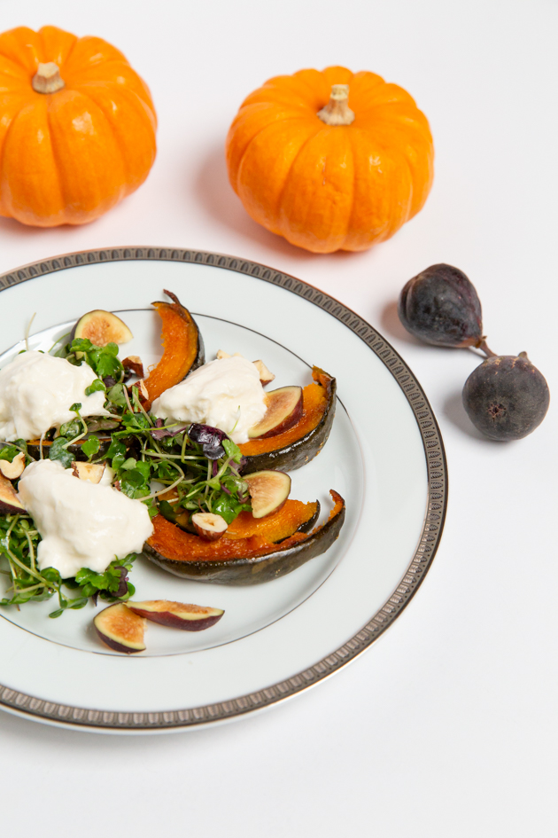 Pumpkin Burrata Salad with Fig Vinaigrette, Fall Dinner Menu, Easy Holiday Salad Recipe, Halloween Entertaining, Halloween Dinner Party Ideas, Lifestyle Blogger, Entertaining Ideas, Entertaining at Home, Dinner Party Inspiration, Lifestyle Blogger, Thanksgiving Ideas, Healthy Eating, Gluten-Free Recipes, Organic Eating, Nutrient Dense Cooking, Farm to Table  #entertainingathome #dinnerparty #holidaysalad #holidayentertaining #fallmenu #pumpkinsalad #burrata #holidaymenu #glutenfreeentertaining