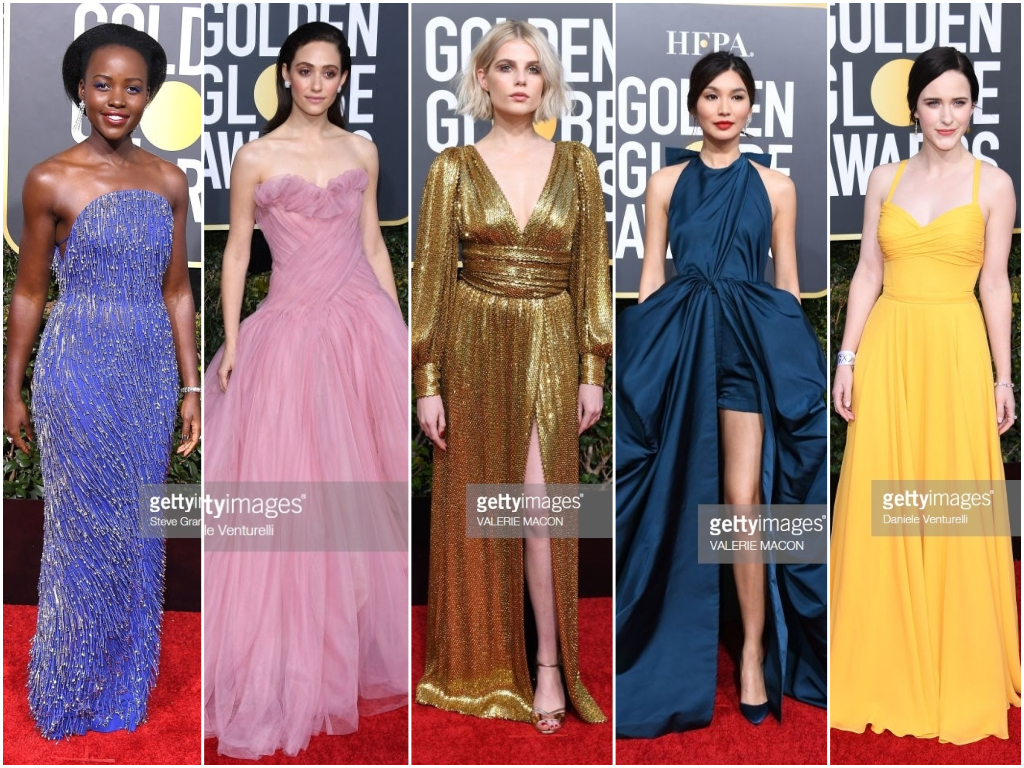 gemma chan dress golden globes