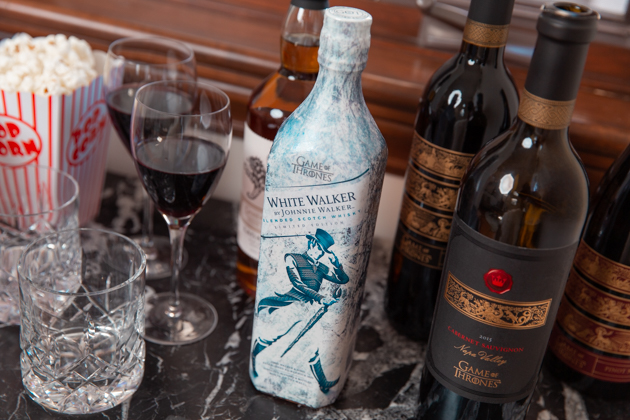 How to Host a Game of Thrones Viewing Party, Game of Thrones Wine and Spirits Bar, Entertaining at Home, Game of Thrones Wine, , GOT Wine, Daenerys Targaryen, Game of Thrones Night, Wine is Coming, White Walker by Johnny Walker, Entertaining Ideas, HBO's Game of Thrones, Mother of Dragons #gameofthrones #entertainingathome #gameofthronesparty #gameofthroneswine #idrinkandiknowthings #motherofdragons