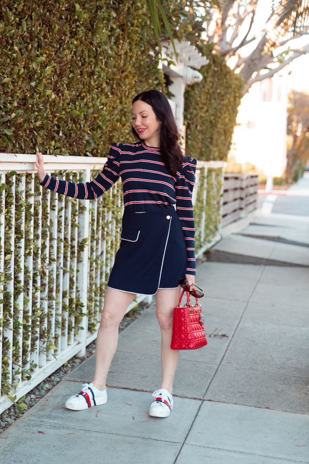 Fourth of July Look, Striped top and sneakers, The Fifth Label, Tommy Hilfiger, Red White and Blue Style, OOTD, Red Bag, Who What Wearing, Summer Style, Fashion Trends, What to wear for Fourth of July, Fashion Blogger Style, OOTD Inspo, street style stalking, outfit ideas, How to Style A Striped Top, Fashion Bloggers, Outfit Inspiration, Trends, Outfits, Pretty Little Shoppers, Mo Summers Photography #stripedtop #fourthofjuly #fashionbloggerstyle #Summerstyle #whowhatwearing #lafashionblogger