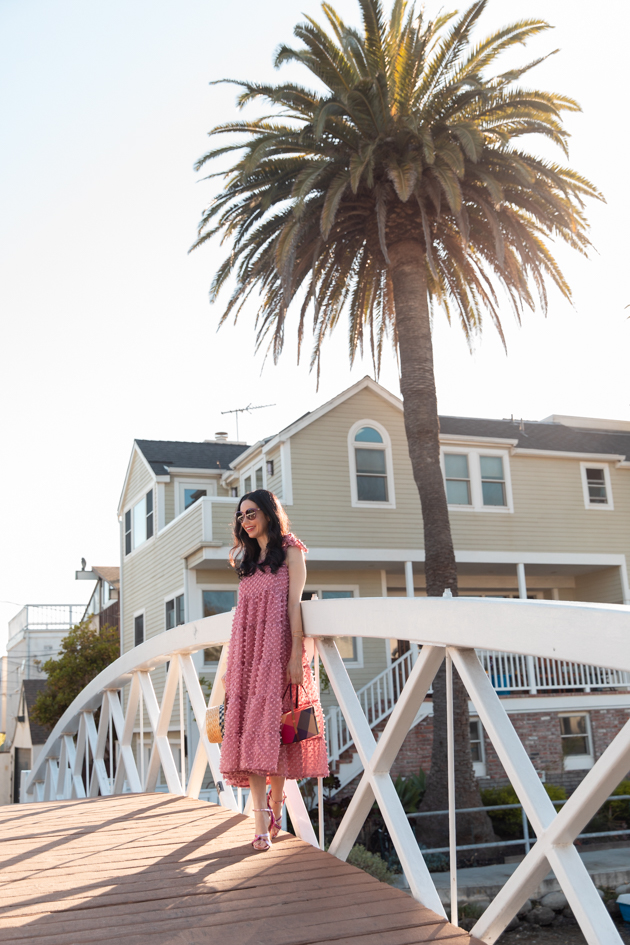 Sister Jane, Pink Summer Dress, Lack of Color Boater Hat, Gucci Sunglasses, Summer Style, Summer Fashion, What to wear in the Summer, Seasonal Style, How to dress for Summer What to wear, Ladylike style, Los Angeles Fashion Blogger, Personal Style, Outfit Inspiration, OOTD Inspo, street style stalking, Preppy Style, Parisian Chic, Classic and Feminine, Venice Beach Canals, How to style a midi dress #dreamsisterjane #summerstyle #ootd #boaterhat #lackofcolor #sisterjane #rayethelabel 