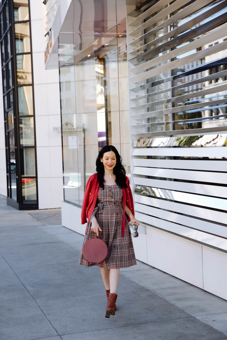 Plaid Dress and Cardigan - Pretty Little Shoppers