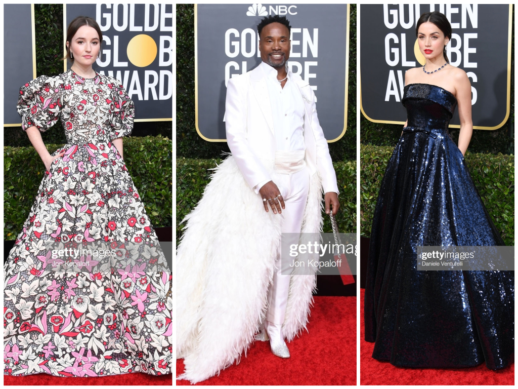 2020 Golden Globes Red Carpet Style featured by top LA fashion blog, Pretty Little Shoppers | 2020 Golden Globes Red Carpet, Golden Globe Awards 2020, Red Carpet Style, Celebrity Style, Celebrity Stylist, Ana De Armas, Billy Porter, Kaitlyn Dever, Valentino Couture, Ralph Russo, Baja East, Evening Gown Style, Red Carpet Roundup #GoldenGlobes2020 #redcarpetstyle #goldenglobeawards #celebritystyle #influencerstyle #redcarpet #eveninggown