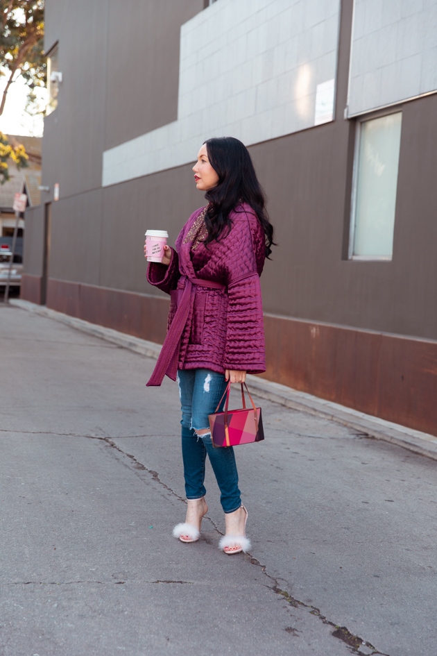 Anthropologie Kimono Jacket, Comfy and Casual Winter Look, Los Angeles Fashion Blogger, What to wear in Winter, Cute Winter Looks, Kimono and Jeans, AG jeans, Pop & Suki, Anthropologie, Fashion Blogger Style, How to Style Denim, Nuuly Rental Service #Anthropologie #PopandSuki 