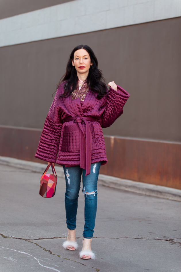 Burgundy kimono clearance cardigan