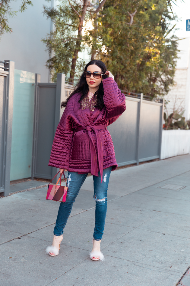 Anthropologie Kimono Jacket, Comfy and Casual Winter Look, Los Angeles Fashion Blogger, What to wear in Winter, Cute Winter Looks, Kimono and Jeans, AG jeans, Pop & Suki, Anthropologie, Fashion Blogger Style, How to Style Denim, Nuuly Rental Service #Anthropologie #PopandSuki 