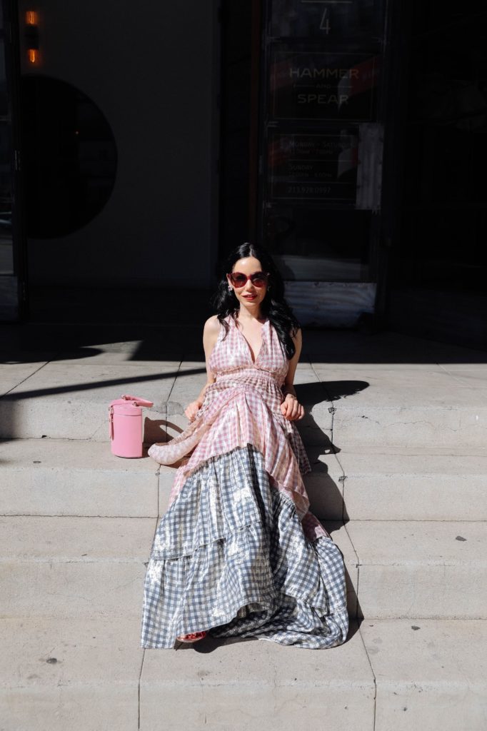 LoveShackFancy Dress styled by top LA fashion blogger, Pretty Little Shoppers