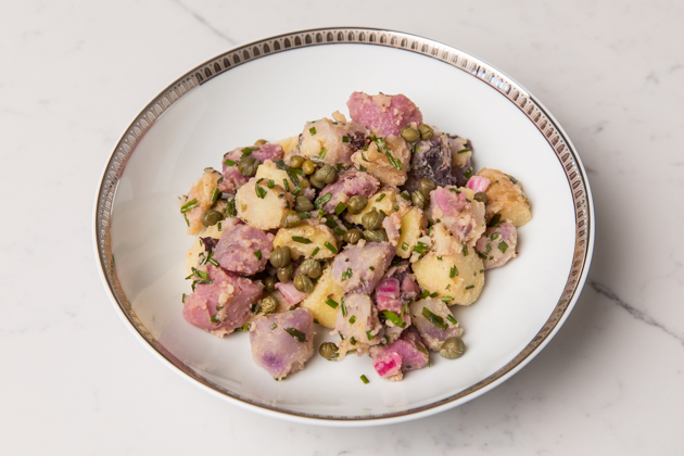 Light and Easy No Mayo Potato Salad Recipe featured by top LA lifestyle blogger, Pretty Little Shoppers