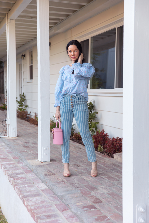 Fall Transitional Look: Pastels, How to style pastels for Fall, LoveShackFancy, LPA the Label, Italic Cateye sunglasses, Pilcro and the Letterpress, What to wear this Fall, Fall Fashion Trends, Los Angeles Fashion Blogger, Pretty Little Shoppers Blog, Lisa Valerie Morgan  #FallPastels #FallFashion2020 #FallTransitionalLook