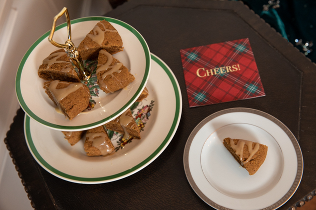 Gluten-Free Chai Scones served on Christmas Tea Tray |Velvet Dress by popular LA fashion blog, Pretty Little Shoppers: image of gluten free chai scones.