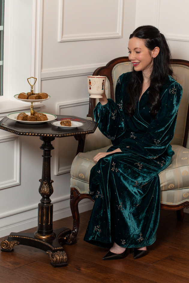 Female Home Couple Long Gold Velvet Bathrobe Robe, Size:XXL(Dark green)