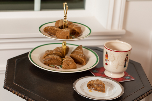 Gluten-Free Chai Scones with Hot Cocoa |Velvet Dress by popular LA fashion blog, Pretty Little Shoppers: image of gluten free chai scones next to a mug of hot cocoa. 