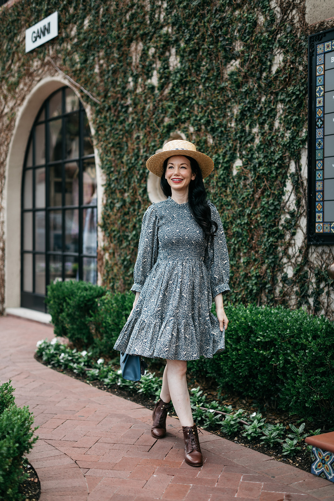 Romantic Dress with Boater Hat