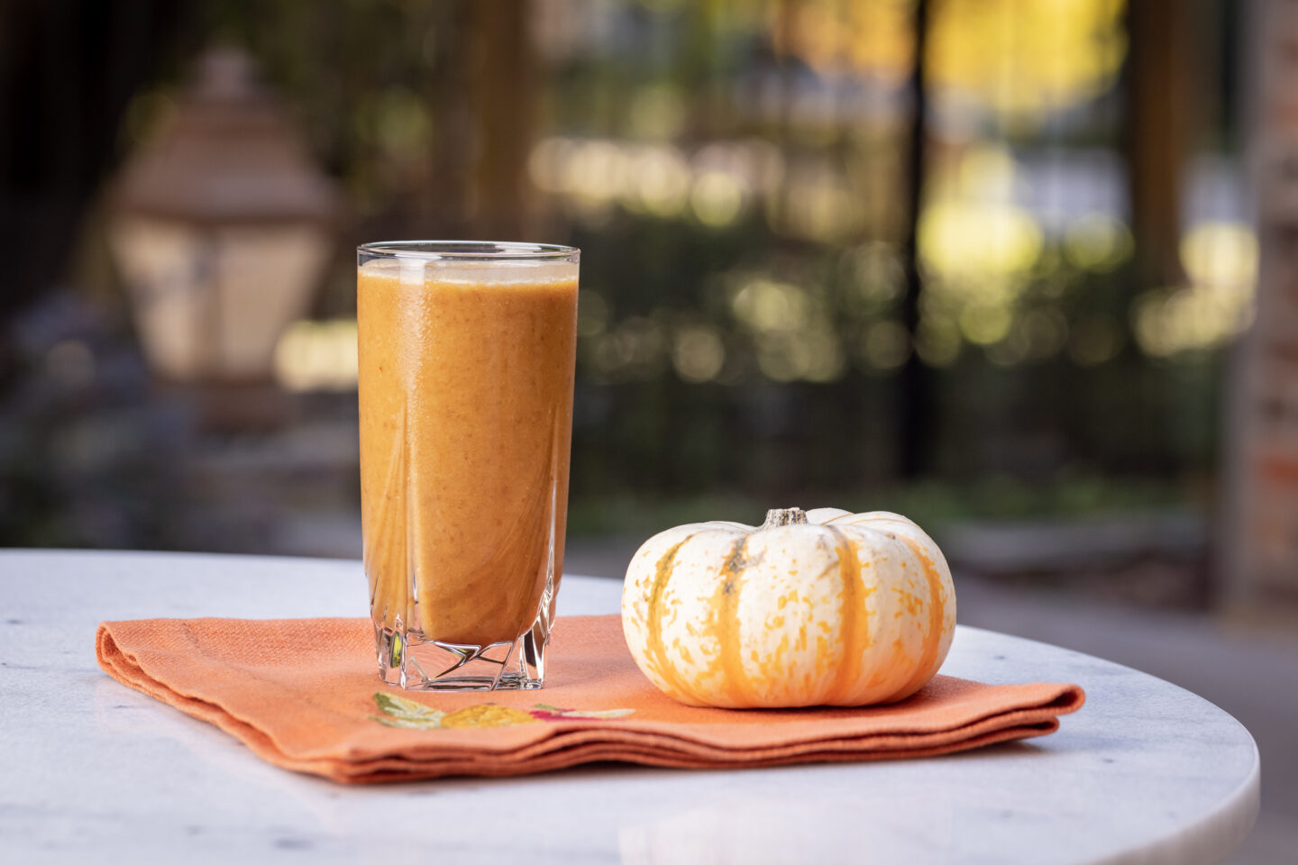 Collagen + Adaptogen Pumpkin Spice Latte Smoothie with fresh pumpkin and Vital Proteins Collagen Coffee  featured by top Dallas lifestyle blogger, Pretty Little Shoppers