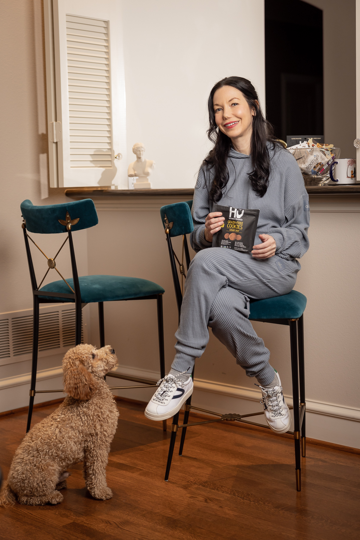 Dallas Home Interior, Alo Yoga Muse Hoodie and Sweatpant Set, Adaptogens, Healthy Snacks, Home Update, Mini Goldendoodle Puppy, Jonathan Adler Rider Counter Stools, Home Bar,