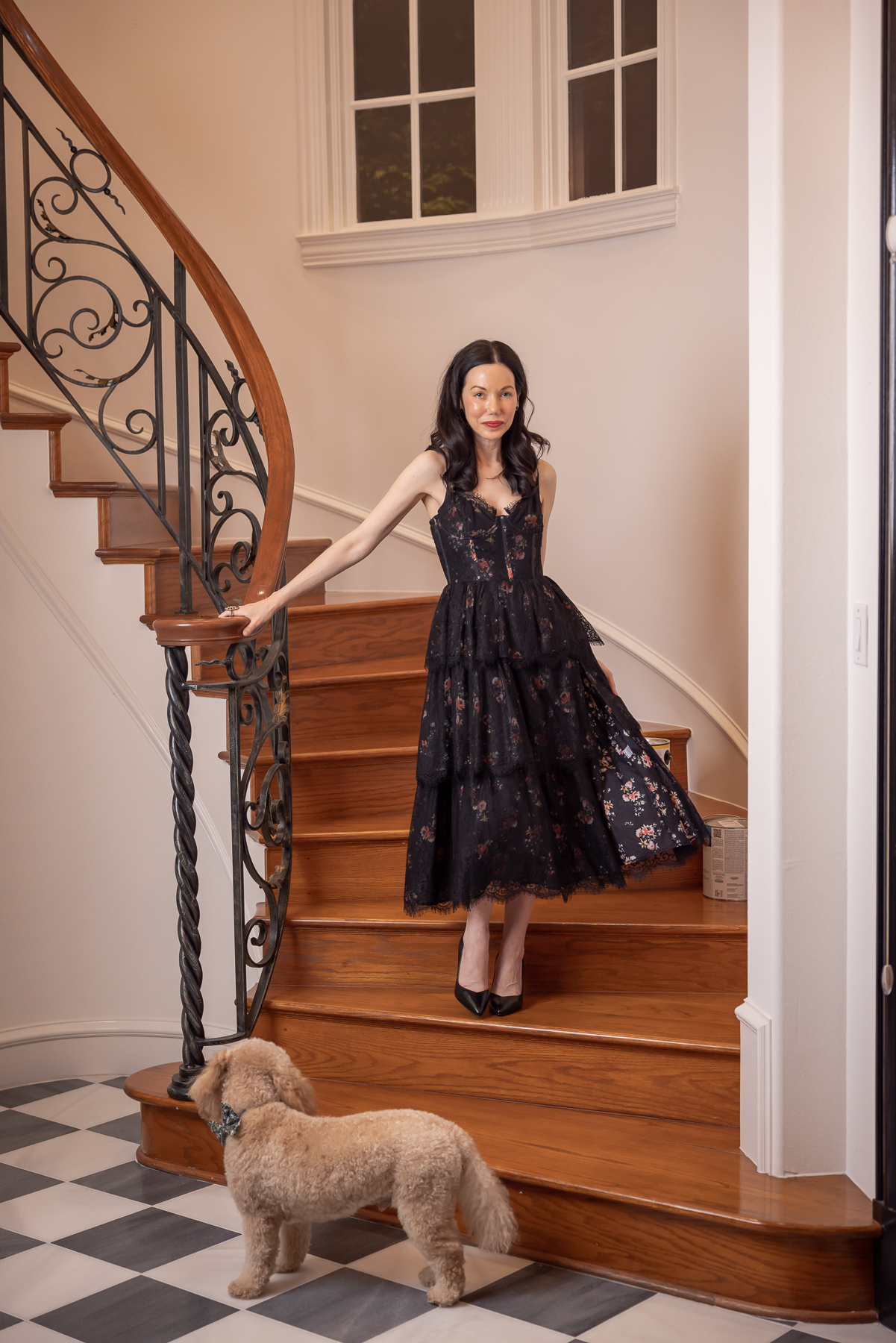 Sarah Flint Perfect Pump, V. Chapman corset dress via. Revolve Clothing, Mini Goldendoodle, The Foggy Dog Bowtie, Paris Ceramics Black and White Stone Tile, Hollywood Regency Interior Design, Spiral Staircase