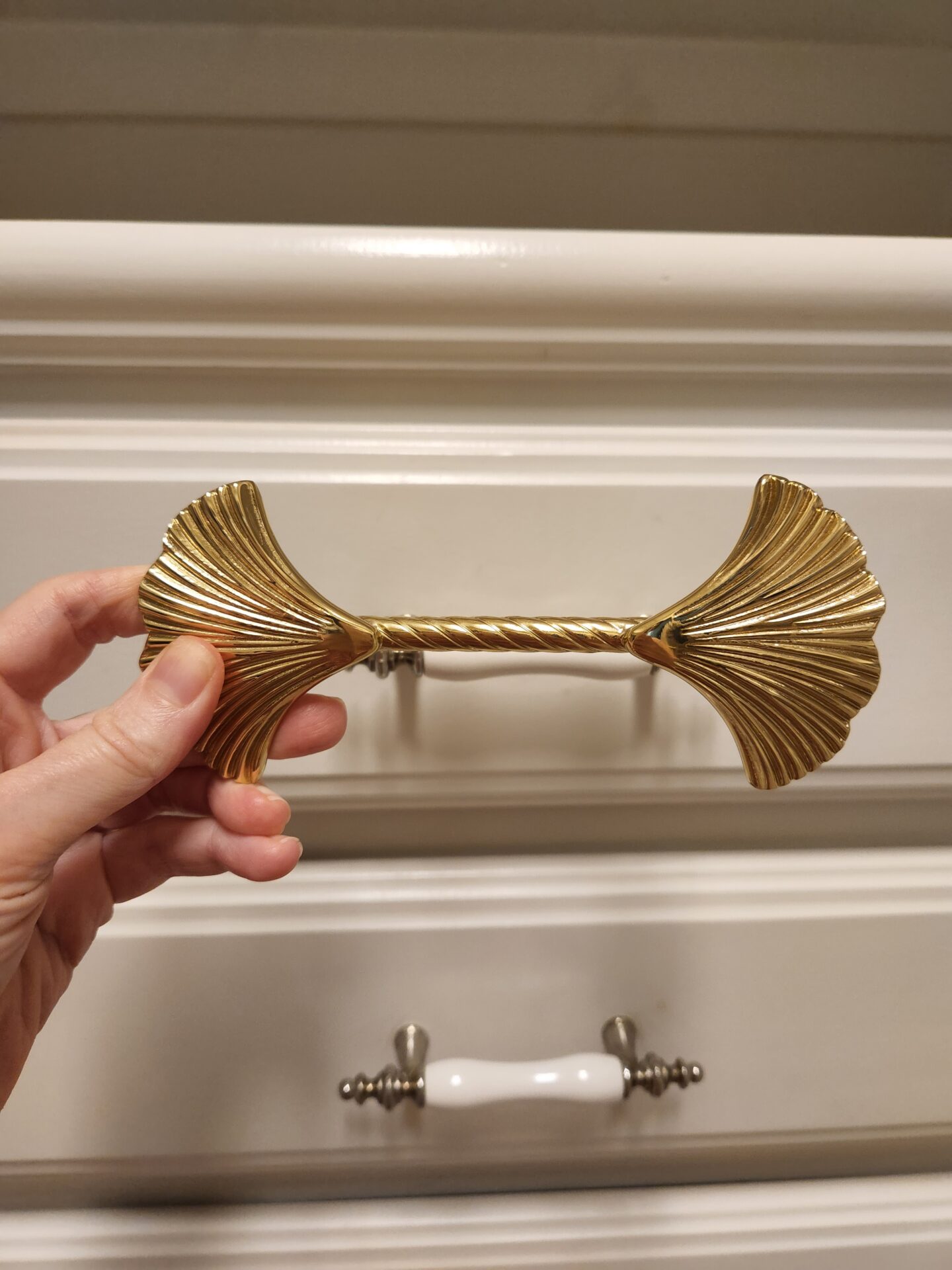 Gold Gingko Brass Pulls from Etsy