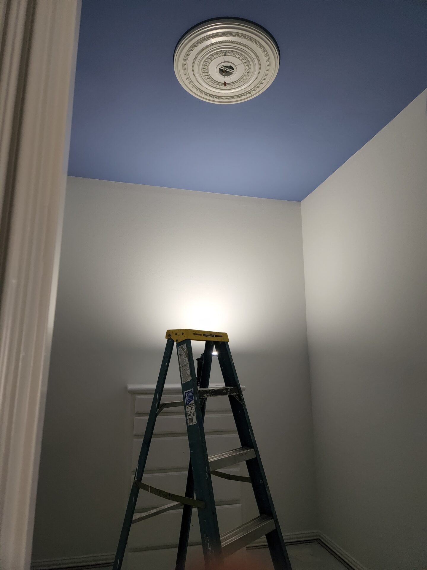 Hollywood Regency Closet Makeover - Benjamin Moore Paint and New Ceiling Medallion
