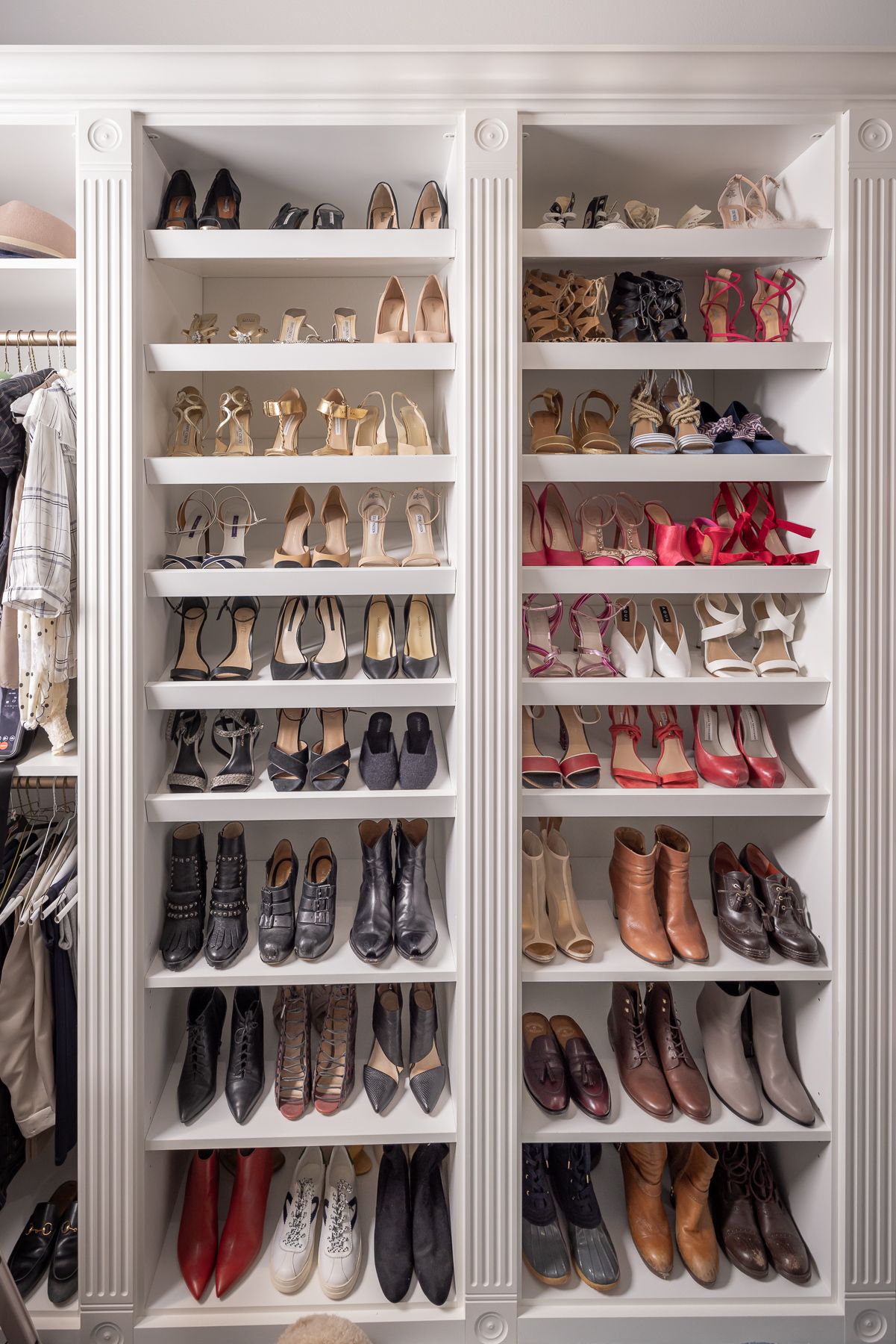 Shoe Shelves in Hollywood Regency Closet