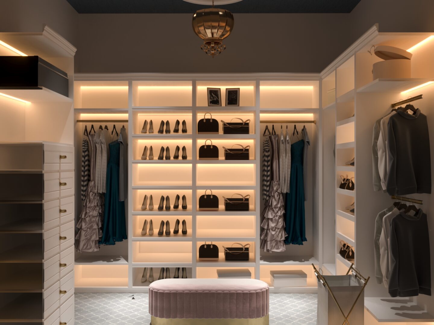 Hollywood Regency Dream Closet Rendering