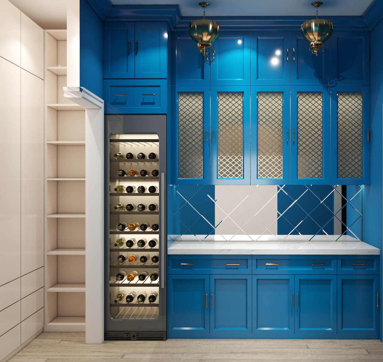 Hollywood Regency Butler's Pantry Rendering